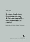 Buchcover Recursos lingüísticos alemanes relativos a «GERÄUSCH» y sus posibles correspondencias en español