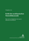 Buchcover Kritik der neoklassischen Umweltökonomik