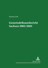 Buchcover Gemeindefinanzbericht Sachsen 2002/2003