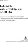 Buchcover Industrielle Zulieferverträge und Art. 81 EGV