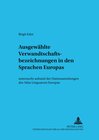 Buchcover Ausgewählte Verwandtschaftsbezeichnungen in den Sprachen Europas