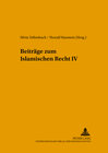 Buchcover Beiträge zum Islamischen Recht IV