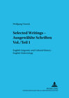 Buchcover Selected Writings – Ausgewählte Schriften Vol./Teil 1