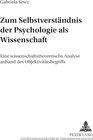 Buchcover Zum Selbstverständnis der Psychologie als Wissenschaft