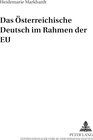 Buchcover Das Österreichische Deutsch im Rahmen der EU