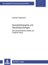 Buchcover Sprachphilosophie und Sprachpsychologie