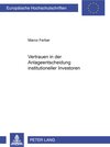 Buchcover Vertrauen in der Anlageentscheidung institutioneller Investoren