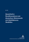 Buchcover Quantitative Renditeanalysen am deutschen Aktienmarkt mit Multifaktoren-Modellen