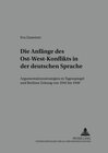 Buchcover Die Anfänge des Ost-West-Konflikts in der deutschen Sprache