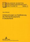 Buchcover Untersuchungen zur Kodifizierung der Standardaussprache in Deutschland