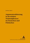 Buchcover Argumentrealisierung in deverbalen Nominalphrasen im Deutschen und Polnischen