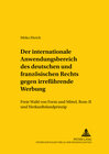Buchcover Der internationale Anwendungsbereich des deutschen und französischen Rechts gegen irreführende Werbung