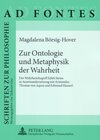 Buchcover Zur Ontologie und Metaphysik der Wahrheit