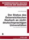 Buchcover Der Status des Österreichischen Deutsch an nichtdeutschsprachigen Universitäten