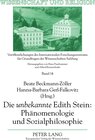 Buchcover Die «unbekannte» Edith Stein: Phänomenologie und Sozialphilosophie