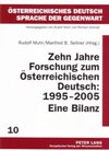 Buchcover Zehn Jahre Forschung zum Österreichischen Deutsch: 1995-2005. Eine Bilanz