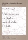 Buchcover Untersuchungen zur Syntax niederdeutscher Dialekte