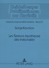 Buchcover Lev Šestovs Apotheose des Irrationalen