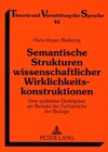 Buchcover Semantische Strukturen wissenschaftlicher Wirklichkeitskonstruktionen