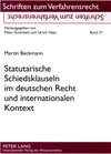 Buchcover Statutarische Schiedsklauseln im deutschen Recht und internationalen Kontext