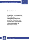 Buchcover Qualitative Erfolgsfaktoren internationaler Geschäftsbeziehungen zwischen deutschen und spanischen Unternehmen