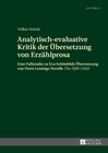 Buchcover Analytisch-evaluative Kritik der Übersetzung von Erzählprosa