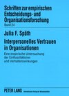 Buchcover Interpersonelles Vertrauen in Organisationen