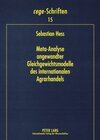 Buchcover Meta-Analyse angewandter Gleichgewichtsmodelle des internationalen Agrarhandels