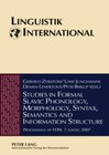 Buchcover Studies in Formal Slavic Phonology, Morphology, Syntax, Semantics and Information Structure