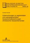 Buchcover Untersuchungen zu segmentalen und suprasegmentalen Ausspracheabweichungen chinesischer Deutschlernender