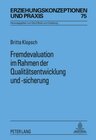 Buchcover Fremdevaluation im Rahmen der Qualitätsentwicklung und -sicherung