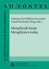 Buchcover Metaphysik heute - Metaphysics today