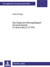 Buchcover Die Organvermittlungstätigkeit Eurotransplants im Sinne des § 12 TPG