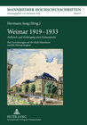 Buchcover Weimar 1919-1933