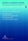 Buchcover Soziokulturelle und psycholinguistische Untersuchungen zum Zweitspracherwerb