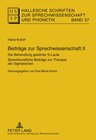 Buchcover Beiträge zur Sprechwissenschaft II