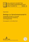 Buchcover Beiträge zur Sprechwissenschaft I–III / Beiträge zur Sprechwissenschaft III