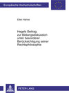 Buchcover Hegels Beitrag zur Bildungsdiskussion unter besonderer Berücksichtigung seiner Rechtsphilosophie