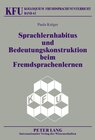 Buchcover Sprachlernhabitus und Bedeutungskonstruktion beim Fremdsprachenlernen