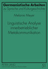 Buchcover Linguistische Analyse innerbetrieblicher Metakommunikation