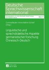 Buchcover Linguistische und sprachdidaktische Aspekte germanistischer Forschung Chinesisch-Deutsch