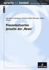 Buchcover Pressetextsorten jenseits der ‘News’