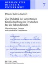 Buchcover Zur Didaktik der satzinternen Großschreibung im Deutschen für die Sekundarstufe I