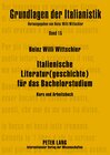 Buchcover Italienische Literatur(geschichte) für das Bachelorstudium