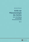 Buchcover Kritik der Phänomenologie des Geistes