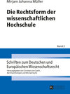 Buchcover Die Rechtsform der wissenschaftlichen Hochschule