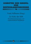 Buchcover Zur Kultur der DDR