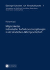 Buchcover Möglichkeiten individueller Aufsichtsratsvergütungen in der deutschen Aktiengesellschaft