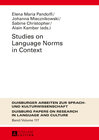 Buchcover Studies on Language Norms in Context