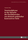Buchcover Nominalphrase in der Sprache des Handelsrechts aus deutsch-polnischer kontrastiver Sicht